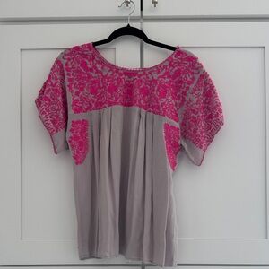 Buddy Love Fuchsia Embroidered Blouse